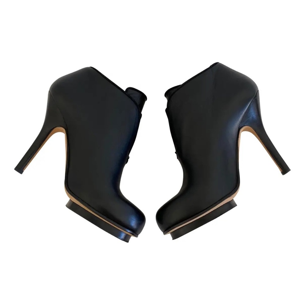 Acne studio black leather ankle boots